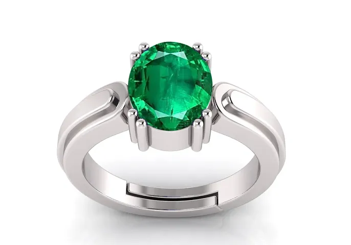 Classy Gems 9.25 Ratti Panna (Emerald) Gemstone Adjustable Ring
