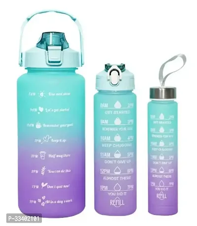 Stylish Motivational Water Bottle With Time Marker Pack of 3