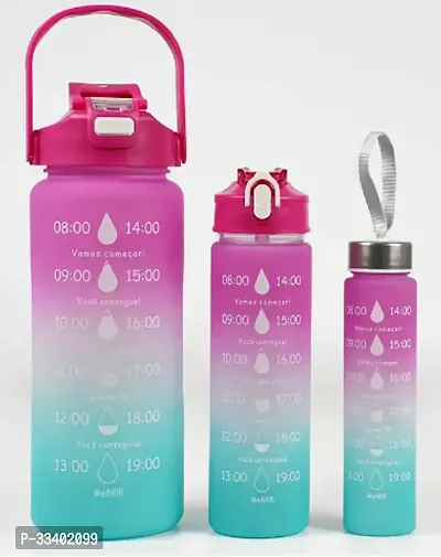 Stylish Motivational Water Bottle With Time Marker Pack of 3-thumb0