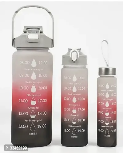 Stylish Motivational Water Bottle With Time Marker Pack of 3-thumb0