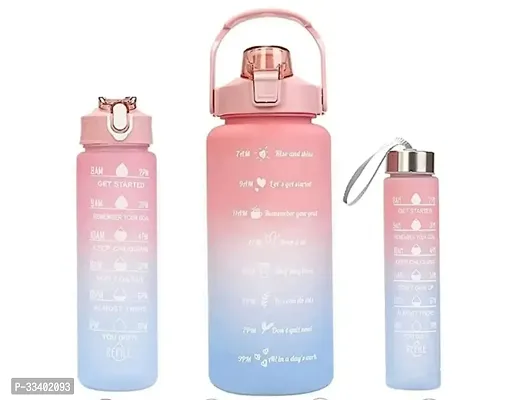 Stylish Motivational Water Bottle With Time Marker Pack of 3-thumb0