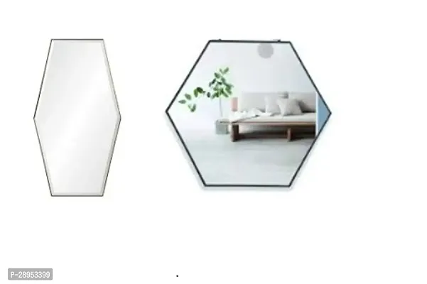 Designer White Glass Mirrors Pack of 2