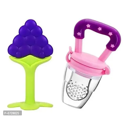 Fancy Silicone Bpa Free Natural Organic Nipple Teether And Fruit Nibbler Feeder For Newborn Baby Teeth  Dental Care-thumb0