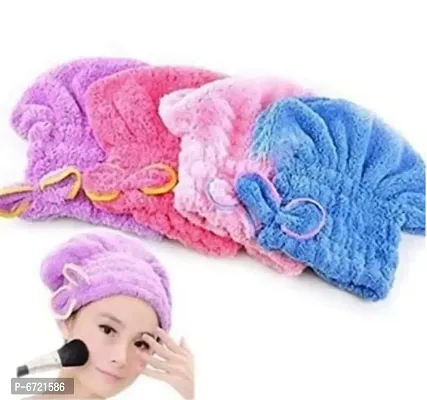 Fancy Hair Wrap With Bow Microfiber Towel