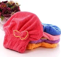 Fancy Hair Wrap With Bow Microfiber Towel-thumb1