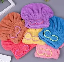 Fancy Hair Wrap With Bow Microfiber Towel-thumb2