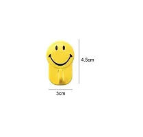 Fancy Plastics Self Adhesive Smiley Face Hooks 1 Kg Load Capacity (6 Pcs) Wall Hooks-thumb1