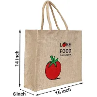 Gresspor Red Color Pack of 2 Eco-Friendly 14 Inch by 16 Inch Jute Bag with Zip Closure | Tote Lunch Bag | Grocery Bag| Multipurpose Bag-thumb1