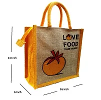 Gresspor Yellow Color Pack of 2 Eco-Friendly 14 Inch by 16 Inch Jute Bag with Zip Closure | Tote Lunch Bag | Grocery Bag| Multipurpose Bag-thumb1