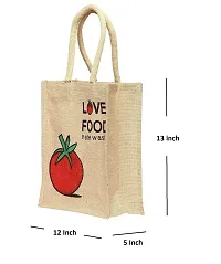 Gresspor Red Color Pack of 1 Eco-Friendly 13 Inch by 12 Inch Jute Bag with Zip Closure | Tote Lunch Bag | Grocery Bag| Multipurpose Bag-thumb1