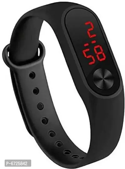 Youth Club - LED Digital Good Looking Sporty (Black Strap, Size : Free Size Digital Watch - For Boys amp;amp; Girls