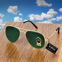 UV Protection Aviator Sunglasses (Free Size)  (For Men  Women, Golden, Black) Special price-thumb1