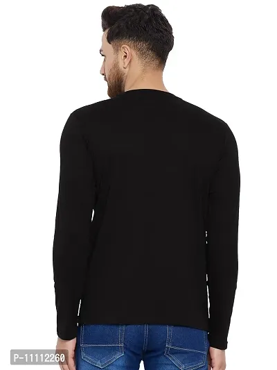 Reliable Black Cotton Printed Round Neck Tees For Men-thumb2