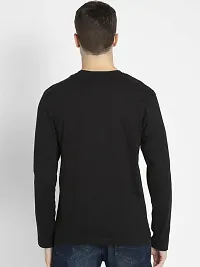 Organic Chics Round Neck Regular Fit Cotton Plain Solid Black Full Sleeve Men Tshirt-S-thumb1