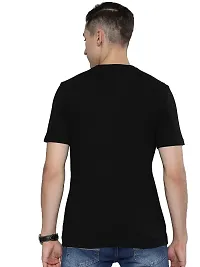 Reliable Black Cotton Printed Round Neck Tees For Men-thumb1