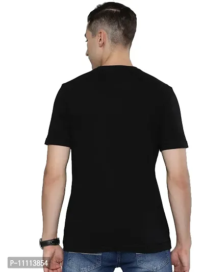 Reliable Black Cotton Printed Round Neck Tees For Men-thumb2