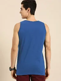 Organic Chics Round Neck Sleeveless Plain-Solid 100% Cotton Men's Vest-thumb1