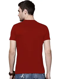 Organic Chics Round Neck Half Sleeve Regular Fit Cotton Graphic Prined Maroon Men Tshirt A-A-48-thumb1