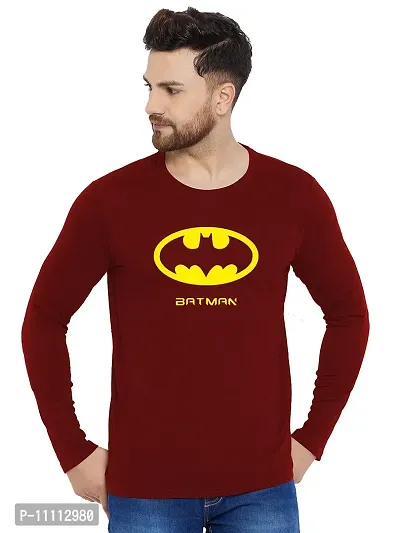 Reliable Maroon Cotton Printed Round Neck Tees For Men-thumb0