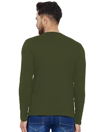 Reliable Olive Cotton Printed Round Neck Tees For Men-thumb1