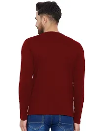 Reliable Maroon Cotton Printed Round Neck Tees For Men-thumb1