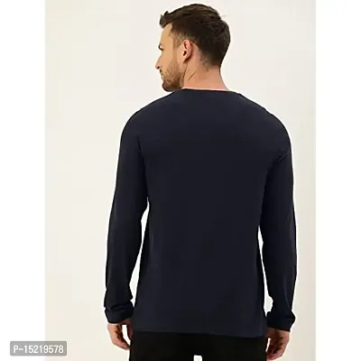 Organic Chics Round Neck Full Sleeve Plain-Solid Regular Fit Casual Men's T-Shirt-thumb2