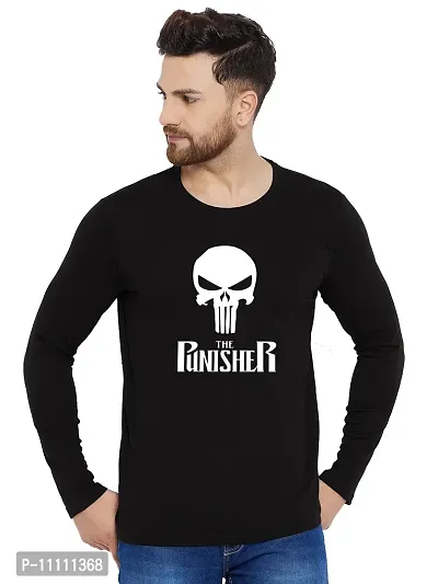 Reliable Black Cotton Printed Round Neck Tees For Men