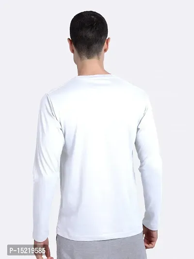 Organic Chics Round Neck Full Sleeve Plain-Solid Regular Fit Casual Men's T-Shirt-thumb2