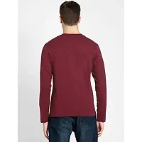 Organic Chics Round Neck Regular Fit Cotton Plain Solid Full Sleeve Men Tshirt Q-thumb1