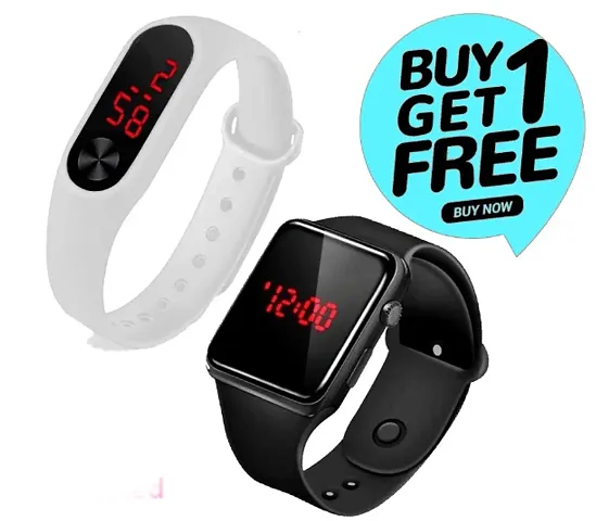 ED715-Black LED M2 Digital band combo (PACK OF 2) BUY1 GET1 FREE, Mens wear, Kids Wear, Womens Wear, Most selling latest trending wrist watches, Womens top, Boys Girls watch, Tshirts, Ma