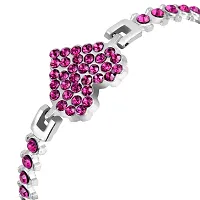 FANCY HEART DESIGN STUDDED COLORED DIAMOND BRACELET FOR GIRLS  WOMEN-thumb2