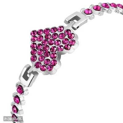 FANCY HEART DESIGN STUDDED COLORED DIAMOND BRACELET FOR GIRLS  WOMEN-thumb3