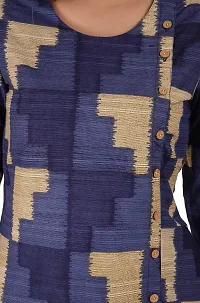 Naaj Kurtis Women's Cotton A-Line Kurta (TMNJH138-7-5-XL, Blue  Beige, X-Large)-thumb2