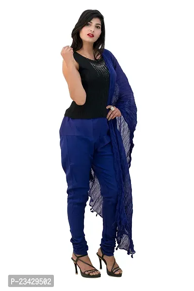 Patiala-n-dupatta Women's Cotton Solid Churidar With Dupatta (52225-19-(1), Royal Blue, Free Size)-thumb2