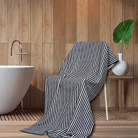 Addone Bath towels Microfiber 70cm x 140cm size - pack of 1 Grey Stripe-thumb1