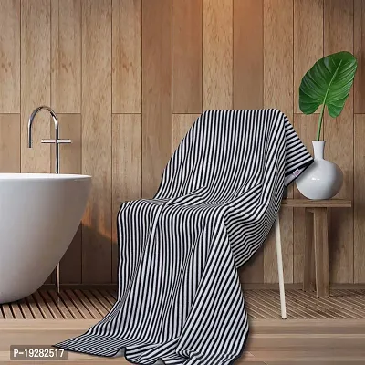 Addone Bath towels Microfiber 70cm x 140cm size - pack of 1 Grey Stripe-thumb2