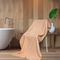 Addone Bath Towel Microfiber 70cm x 140cm size - pack of 1 Orange Stripe-thumb1