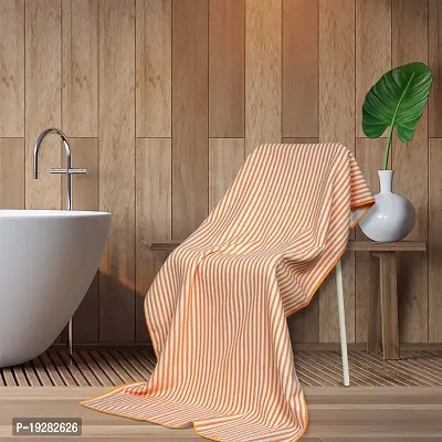 Addone Bath Towel Microfiber 70cm x 140cm size - pack of 1 Orange Stripe-thumb2