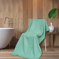 Addone Microfiber Bath Towel for Men and Women 70cm x 140cm - pack of 1 Green stripe-thumb1