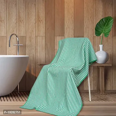 Addone Microfiber Bath Towel for Men and Women 70cm x 140cm - pack of 1 Green stripe-thumb2
