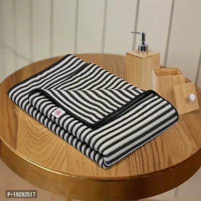 Addone Bath towels Microfiber 70cm x 140cm size - pack of 1 Grey Stripe-thumb5