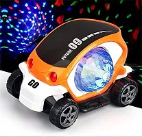 360-Degree Rotating Stunt Car Bump and Go Toy with 4D Flashing Lights and Sound, (Multicolor)-thumb1