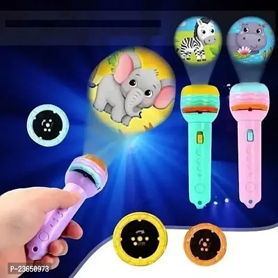 Patterns Mini Projector Torch Toy Slide Flashlight Projector Torch for Kids Projection Light Toy Slide Education Learning Night Light Before Going to Bed-thumb0