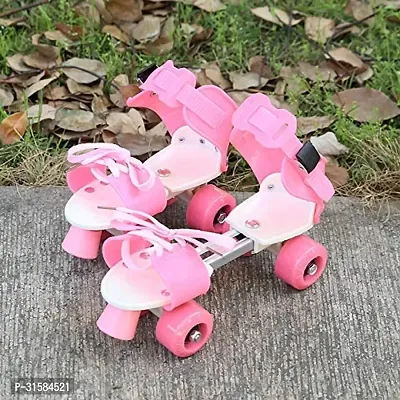 Pink Beginner Inline Roller Skating with Adjustable Size and Front Break outdoor toy(1Pair)-thumb2