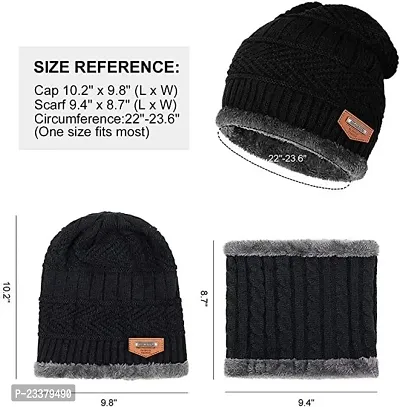 inside fur Beanie Cap Scarfe-thumb2