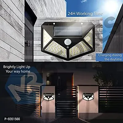 Solar Lights for Garden 100 LED Motion Sensor Security Lamp for Home and Garden Outdoors Bright Solar Wireless Security Led Night Light-thumb0