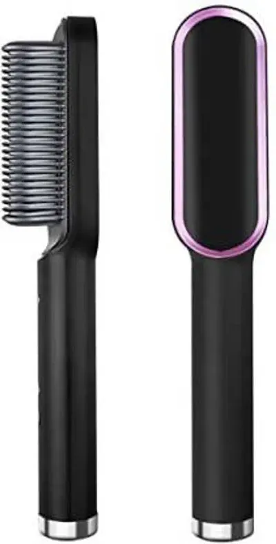 FULLKART Hair Straightener, Hair Straightener Comb for Women & Men, Hair Styler, Straightener machine Brush/PTC Heating Electric Straightener with 5 Temperature (Black)