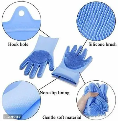 Silicon Cleaning Gloves, Silicon Hand Gloves- pack of 1 pair-thumb2