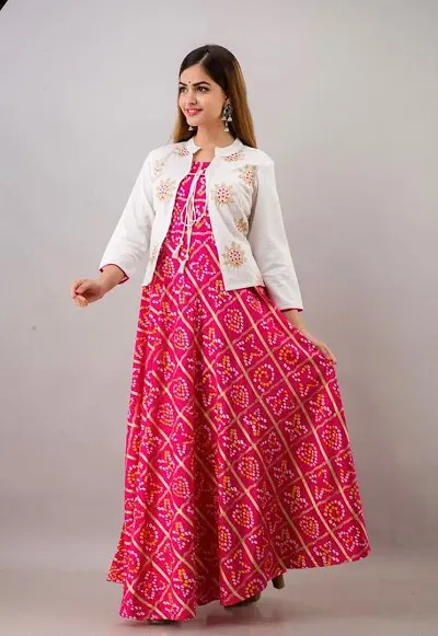 New In Rayon Ethnic Gowns 