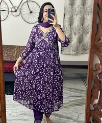 Beautiful Rayon Printed Kurta Bottom and Dupatta Set-thumb2